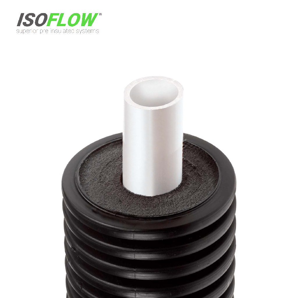 ISOFLOW 32mm Single - Sanitary DHW (90mm Duct, 5m, Fittings Kit included [dust caps, terminal connections], No Heatshrink End Caps)