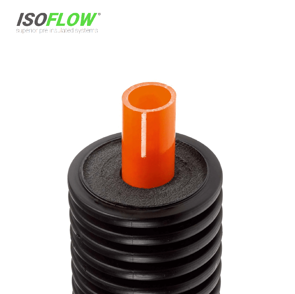 ISOFLOW 40mm Single - Heating (90mm Duct, 5m, Fittings Kit included [dust caps, terminal connections], No Heatshrink End Caps)